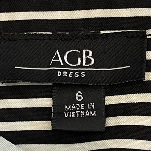 AGB Dress - Black and White with Polka Dot and Stripes - Size 6 - Picture 7 of 8